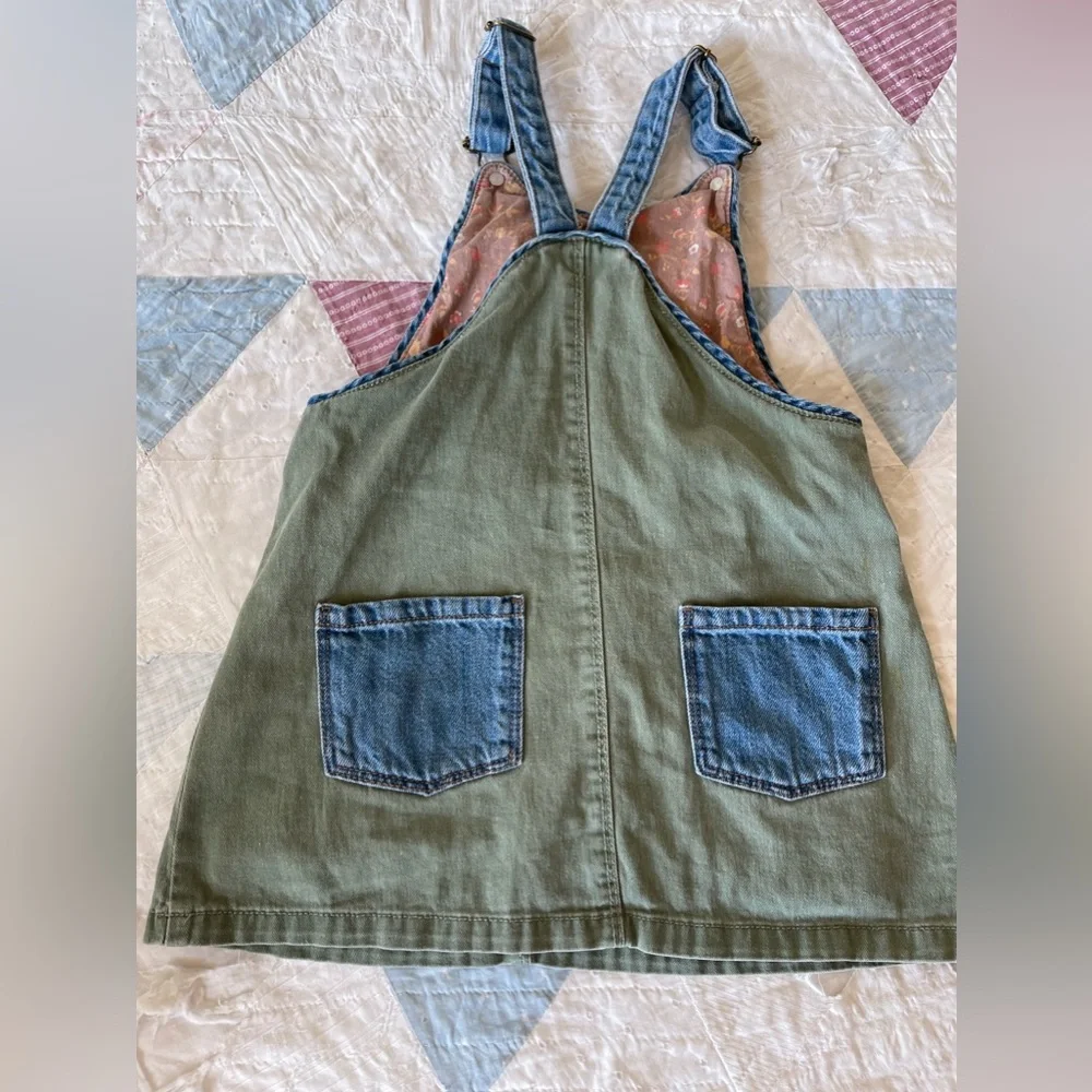 Zara two tone denim jumper overall dress - Picture 3 of 4